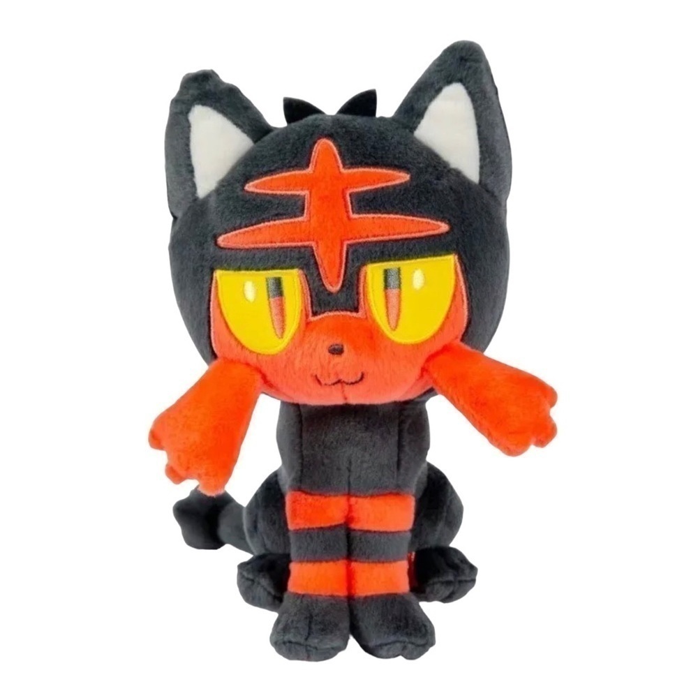 Tomy Pokémon 8” Litten Plush Stuffed Animal 2017 Gray Orange Cat Toy